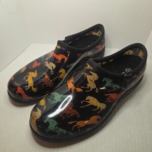 Sloggers  Horse Waterproof Rubber Garden Shoes Clogs US Women's Size 11